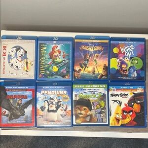 Disney & Dreamworks 8 DVD Blu-Ray Bundle